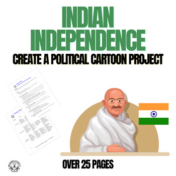 Preview of Indian Independence - Create a Political Cartoon Project Grades 5-12