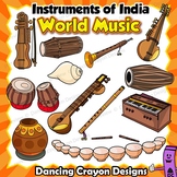 Indian Instruments Clip Art | Musical Instruments of India