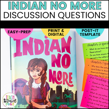 Preview of Indian No More Book Club Discussion Questions - 5th Grade Novel Studies
