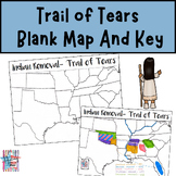 Indian Removal- "Trail of Tears" Blank Map and Key, Intera