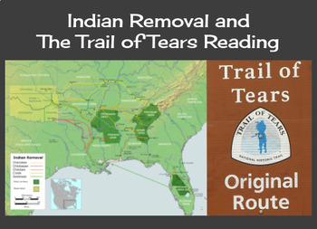 Preview of Indian Removal and  The Trail of Tears Reading