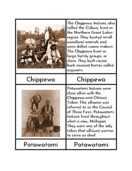 Preview of Indian Tribes of the Midwest - Three/Four Part Cards