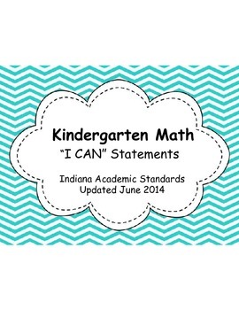 Preview of Indiana Academic Kindergarten Math "I Can Statements"