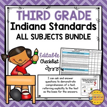 Preview of Indiana Standards for Third Grade Bundle