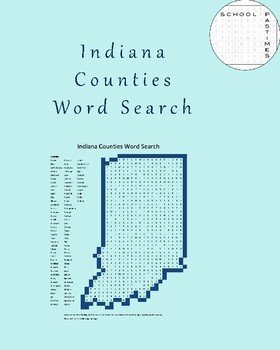 Preview of Indiana Counties Word Search