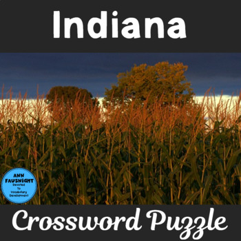 Indiana Crossword Puzzle by Ann Fausnight Teachers Pay Teachers