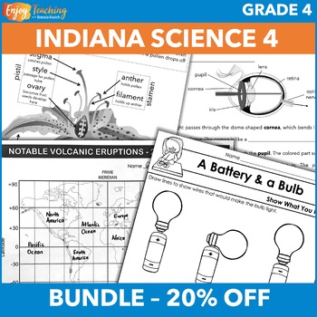 Preview of Indiana 4th Grade Science Curriculum Units: Full-Year Standards-Based Activities