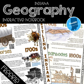 Preview of Indiana Geography Interactive Notebook FREEBIE