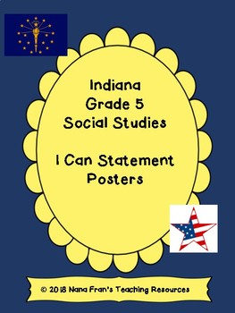 Preview of Indiana Grade 5 Social Studies I Can Statement Posters