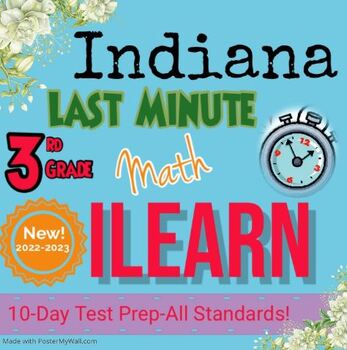 Preview of Indiana ILEARN 3rd Grade Math Test Prep, 10-Day Packet; NO PREP!  Math Review