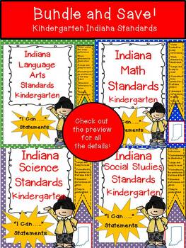 Preview of Indiana Kindergarten Academic Standards "I Can Statements" Bundle