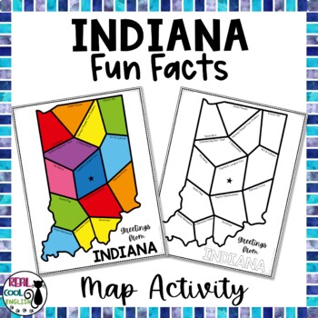 Preview of Indiana Map Activity | Fun State Facts