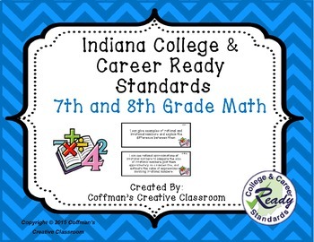 Preview of Indiana Standards ~ 7th and 8th Grade Math
