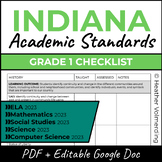 Indiana Standards Checklist 2023 | Grade 1