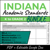 Indiana Standards Checklist 2023 | K to Grade 2 BUNDLE