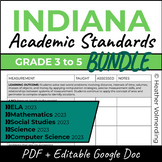 Indiana Standards Checklist 2023 | Grade 3 to 5 BUNDLE