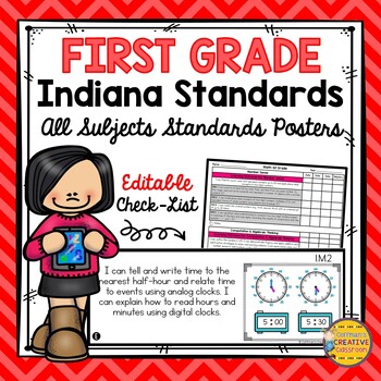 Preview of Indiana Standards for First Grade Bundle