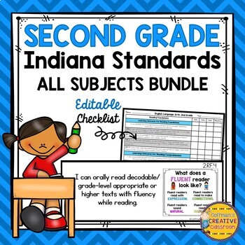 Preview of Indiana Standards for Second Grade Bundle