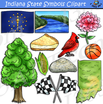 Preview of Indiana State Symbols Clipart