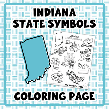 Preview of Indiana State Symbols Coloring Page | for PreK and Kindergarten Social Studies