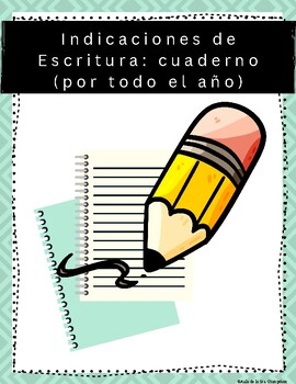 Preview of Indicaciones de Escritura: cuaderno (por todo el año) Year Long Writing Spanish