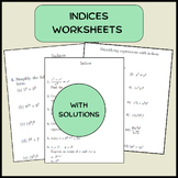 Indices worksheets (with solutions)