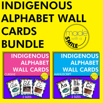 Preview of Indigenous Alphabet Wall Cards Bundle (Cursive and Manuscript)