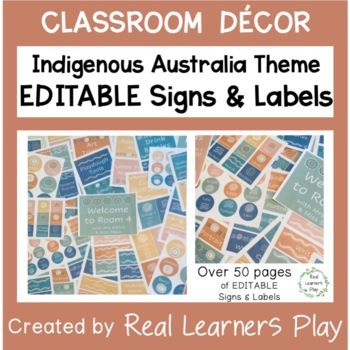 Preview of Indigenous Australian EDITABLE Classroom Signs & Labels