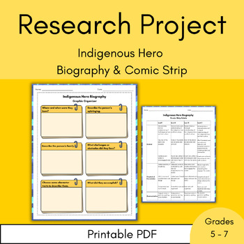 Preview of Indigenous Hero Biography & Comic Strip - Research Project - Ontario Curriculum