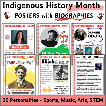 Preview of Indigenous History Month (Canada) Posters & Biographies | Famous Canadians .