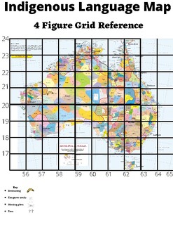 Preview of Indigenous Language Map 4-Figure Grid Reference Map with Activities