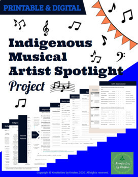 Preview of Indigenous Musical Artist Spotlight Project for Intermediate & Senior Classes