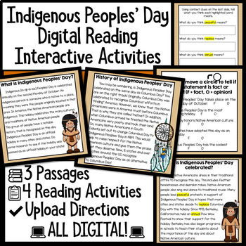 Preview of Indigenous People Day - Digital Activities Reading Passages