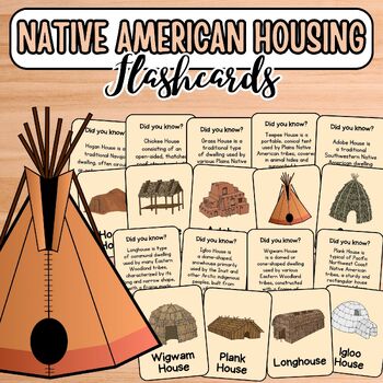 Preview of Indigenous People Housing Flashcards | Native American Traditional Homes Cards