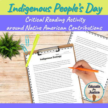 Preview of Indigenous People’s Day-Reading Activity around Native American Contributions
