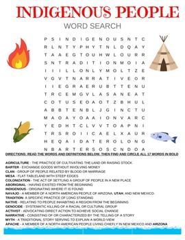 Preview of Indigenous People's Day Word Search