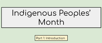 Preview of Indigenous People's Month