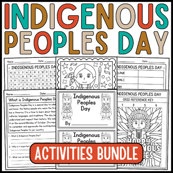 Preview of Indigenous Peoples Day Activities Bundle: Coloring Pages, Reading, Games & More