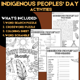 Indigenous Peoples' Day Activities | Word Search, Crosswor