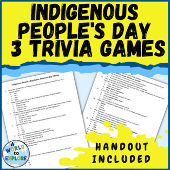 Preview of Indigenous Peoples' Day Activity with Games and a Handout