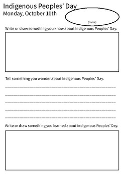 Preview of Indigenous Peoples’ Day KWL for any lesson!