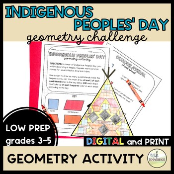 Preview of Indigenous Peoples' Day Math Activity & Craft - 3rd 4th 5th Grade Geometry