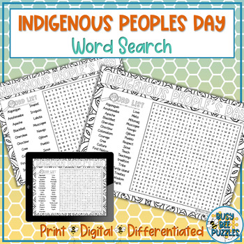 Preview of Indigenous Peoples Day Word Search Puzzle Activity