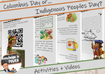 Preview of Indigenous Peoples Day vs Columbus Day | For Kids | Activities + Video + Crafts