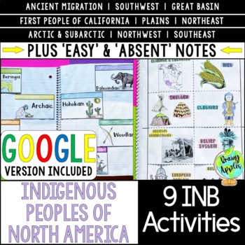 Preview of Indigenous Peoples of North America Interactive Notebook Activities, US History