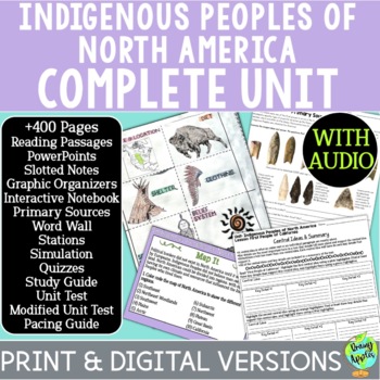 Preview of Indigenous Peoples Unit - 8 Lessons - PowerPoints- Activities - Quizzes - Test