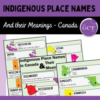 Preview of Indigenous Place Names and their Meanings Posters - Canada