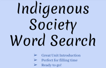 Preview of Indigenous Society Word Search