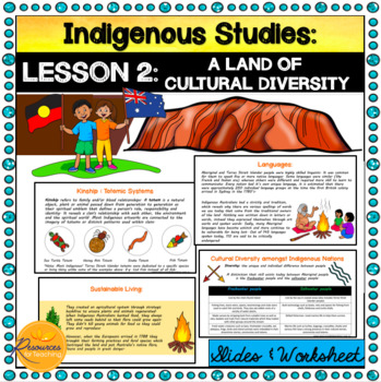 Preview of Indigenous Studies Slides and Worksheet - Cultural Diversity - Lesson 2