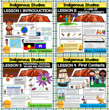 Preview of Indigenous Studies Slides and Worksheets - Lessons 1 - 4